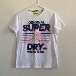 SUPERDRY Midweight White 100% Cotton T Shirt Size L